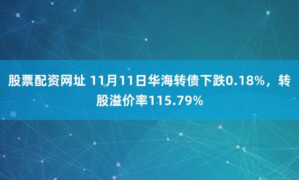股票配资网址 11月11日华海转债下跌0.18%,转股溢价率115.79%